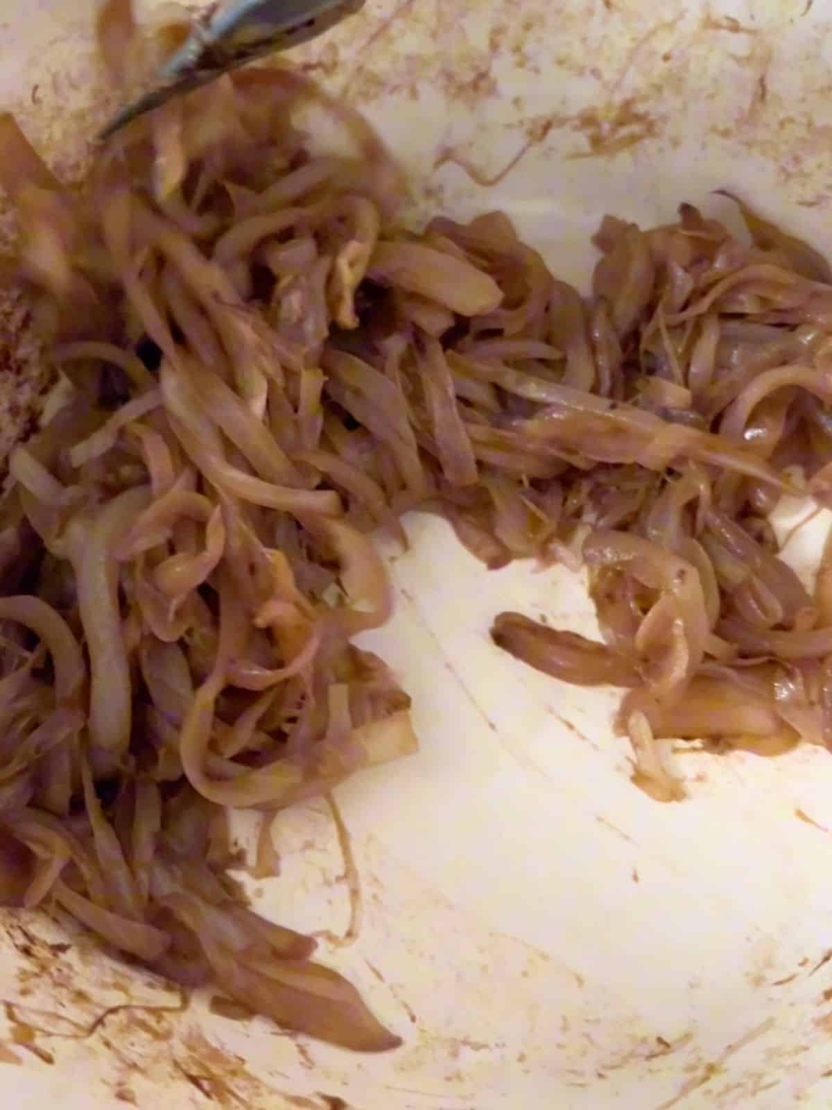 Caramelizing onions in a Dutch oven.